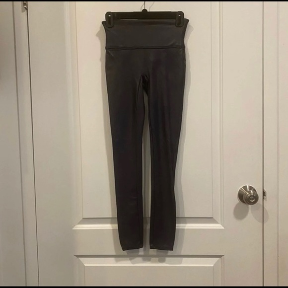 Spanx Faux Leather Leggings in Midnight Navy - Picture 3 of 4